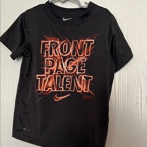 Nike Kids Grey Tee with Bold Orange Text